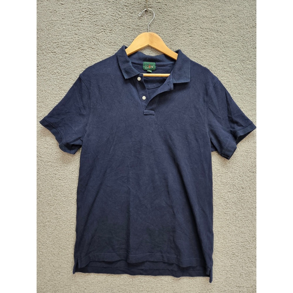 J Crew Polo L Navy Slim Fit Cotton Pique Preppy Ivy League Old Money Classic